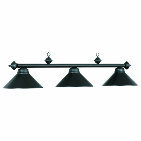 RAM GAMEROOM 54In. 3Lt Billiard Light- Matte Blk/Mb PR54 MB/MB